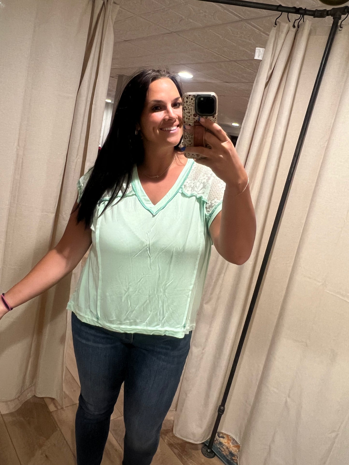 Vneck with Shoulder Lace (3 Colors)