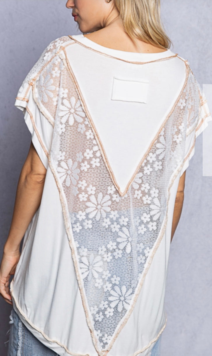 Vneck with Shoulder Lace (3 Colors)