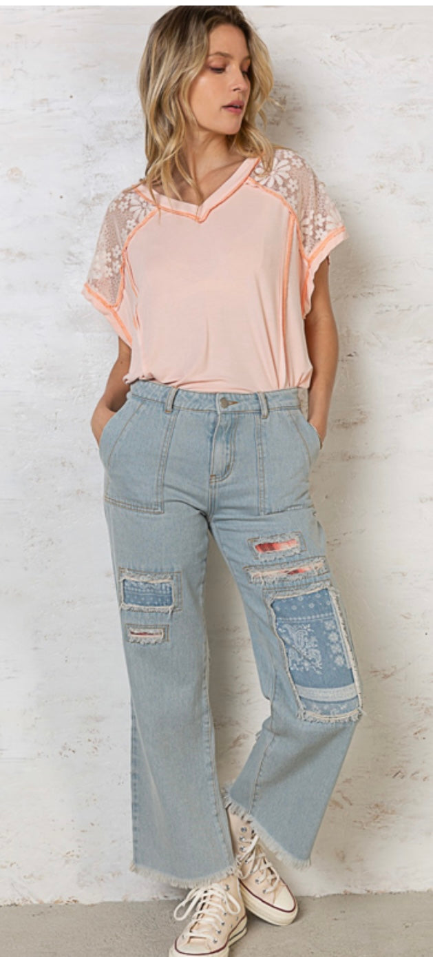 Vneck with Shoulder Lace (3 Colors)