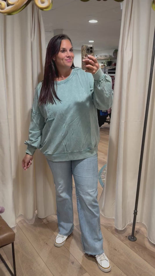 Acid Wash Front Pocket Pullover (3 Colors)
