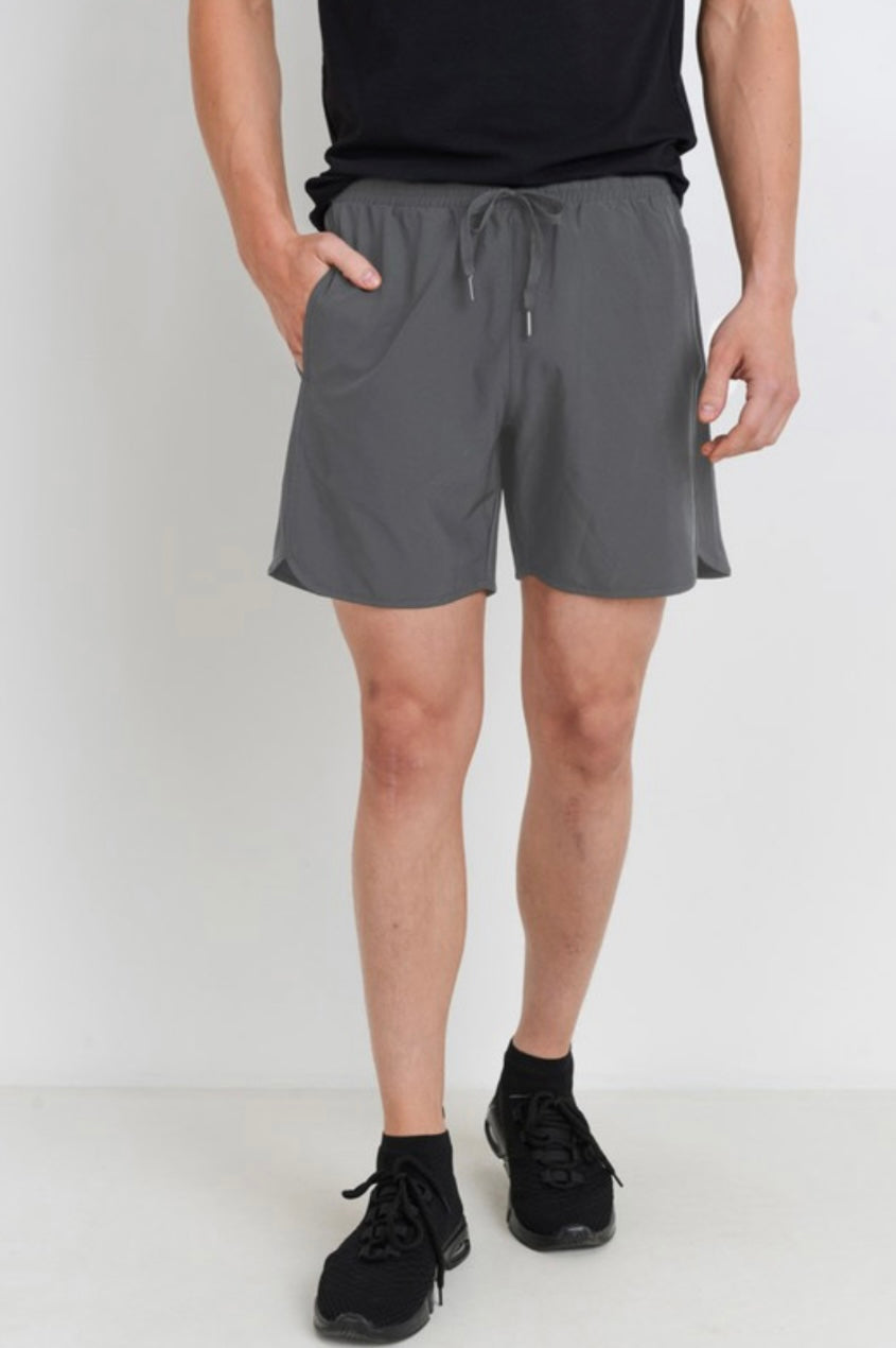 Pantalones cortos deportivos grises para hombre