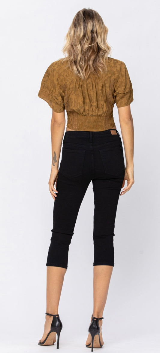 *Judy Blue Jean Black Skinny Capris