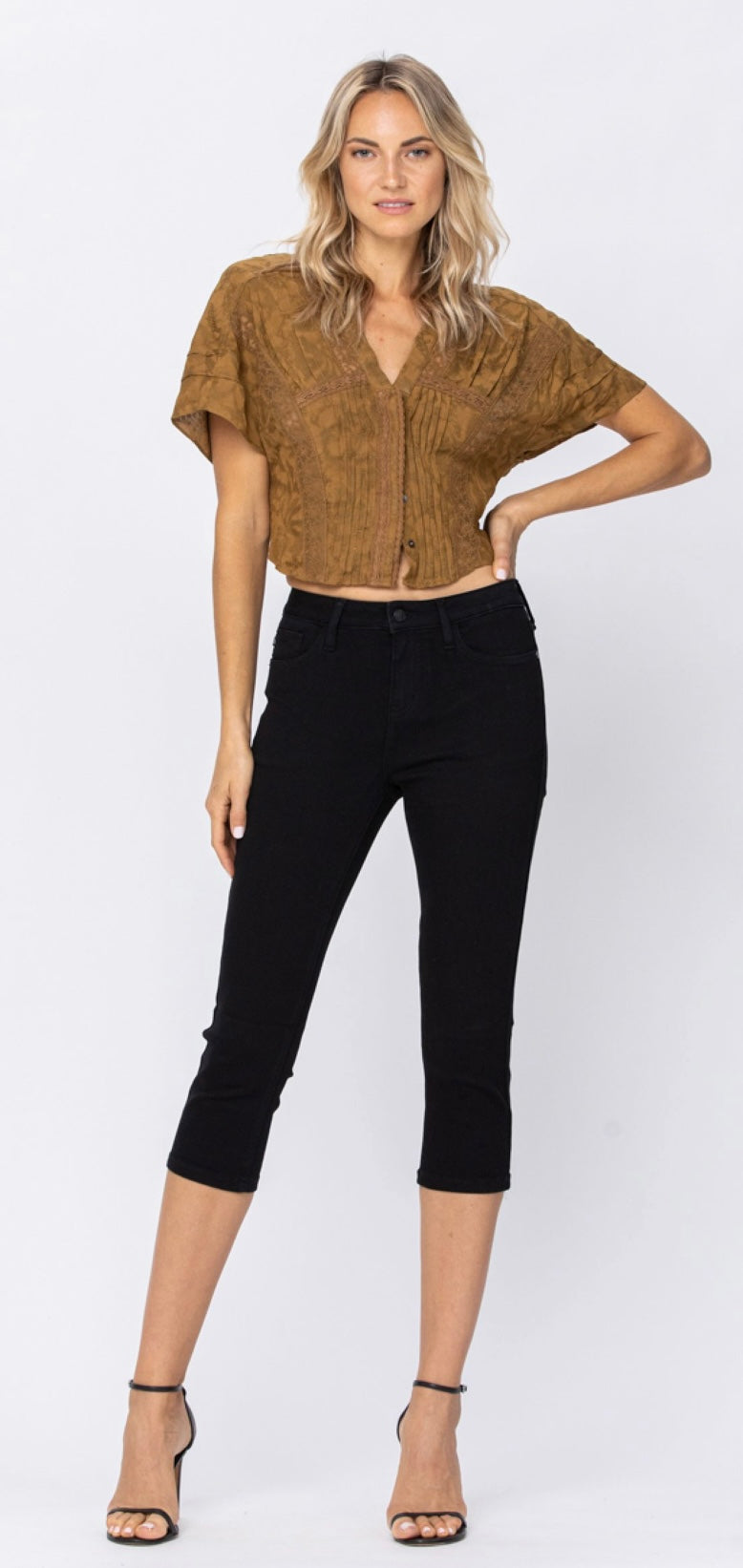 *Judy Capris ajustados negros azules