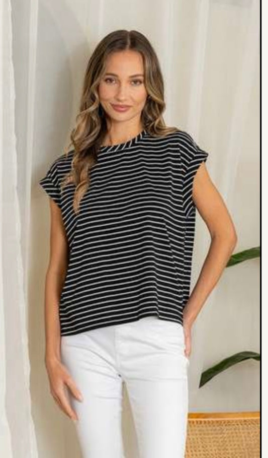 Black Striped Short Sleeve