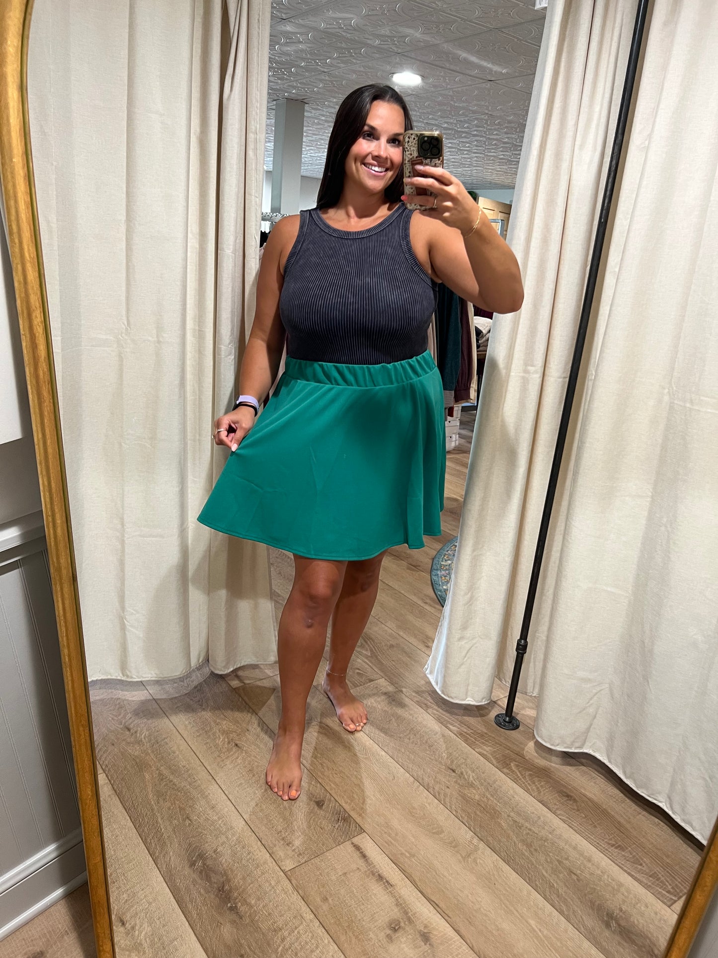 Green Skirt with Spandex