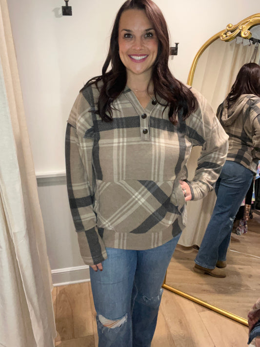 Mocha Plaid Hoodie