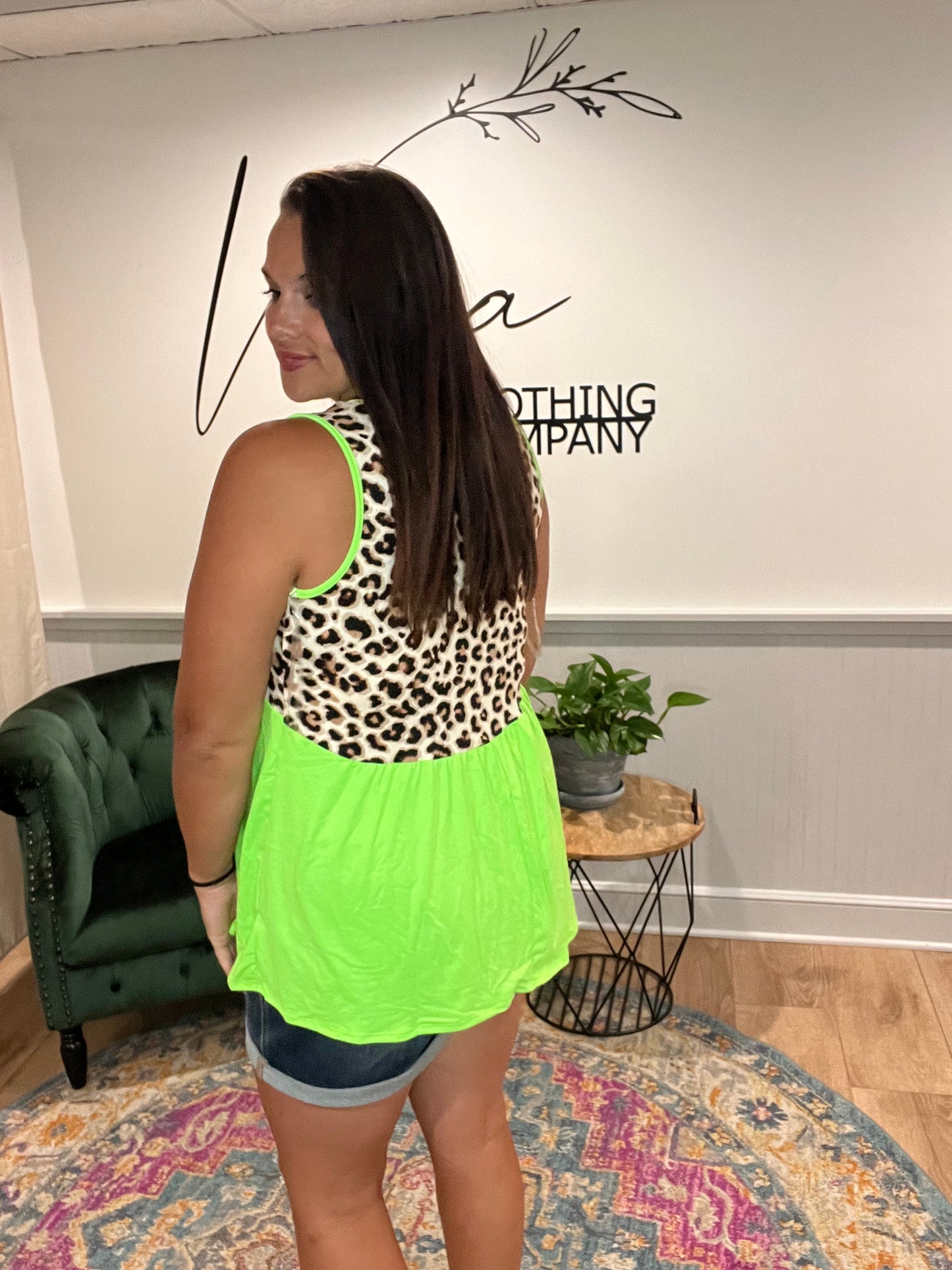 Neon Green / Leopard Tank