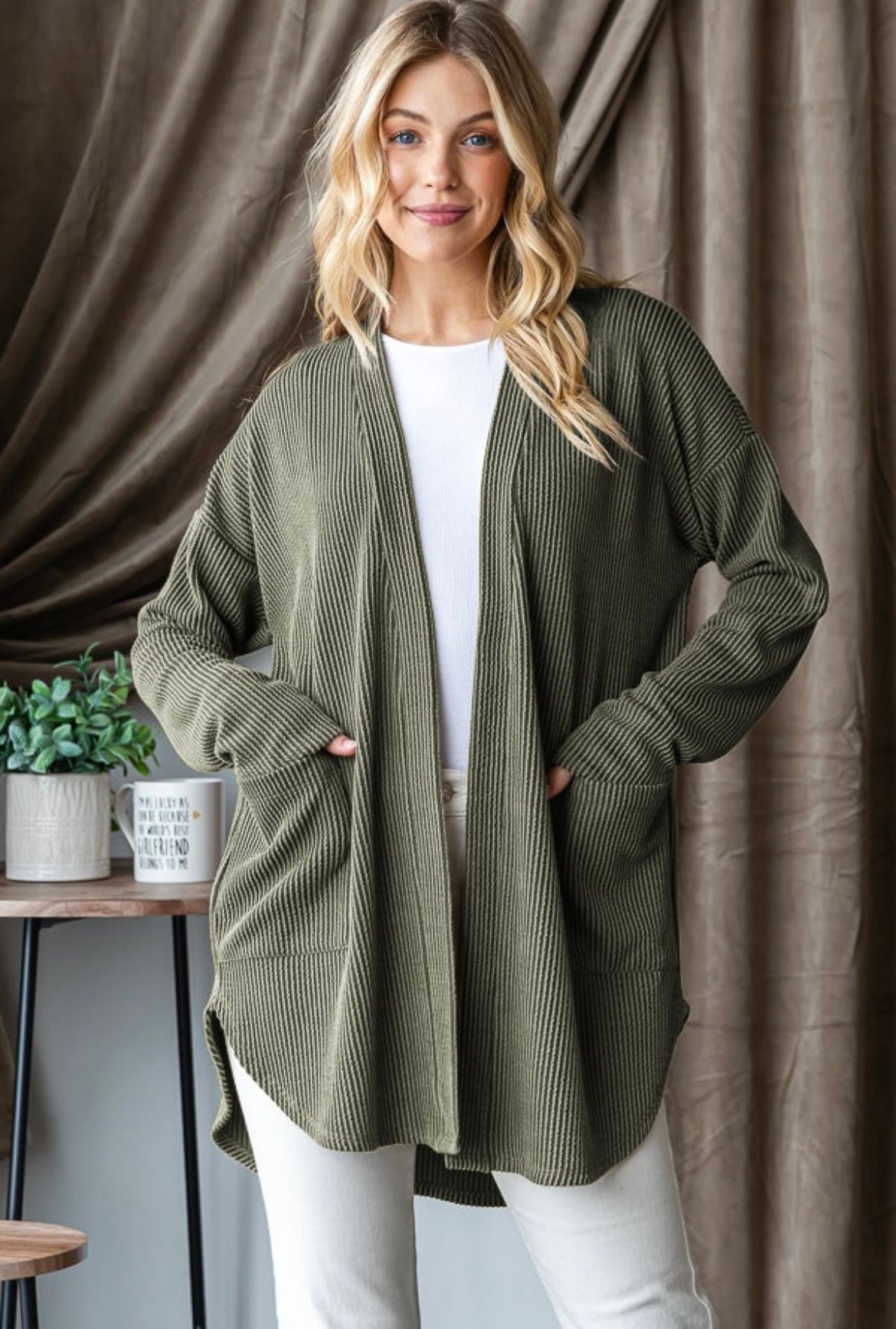 Ribbed Cardigan with Pockets (3 Colors)