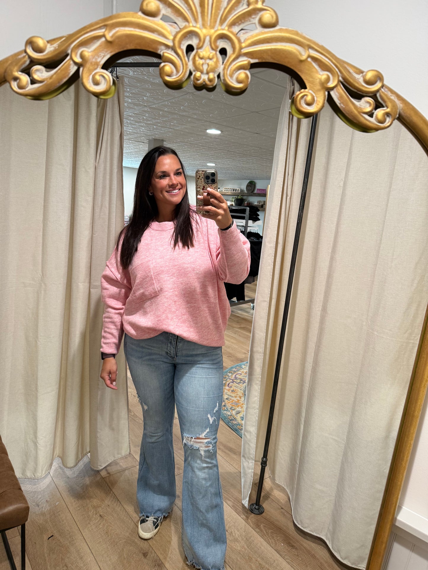 Melange Hi Low Pocket Sweater (3 Colors)