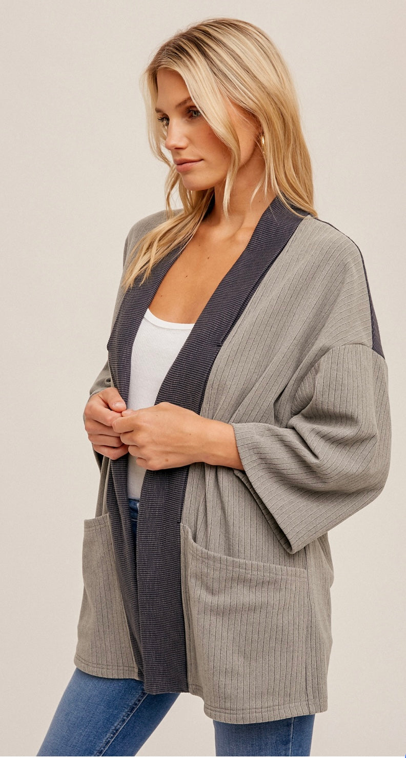 Two Tone Cardigan (2 Colors)