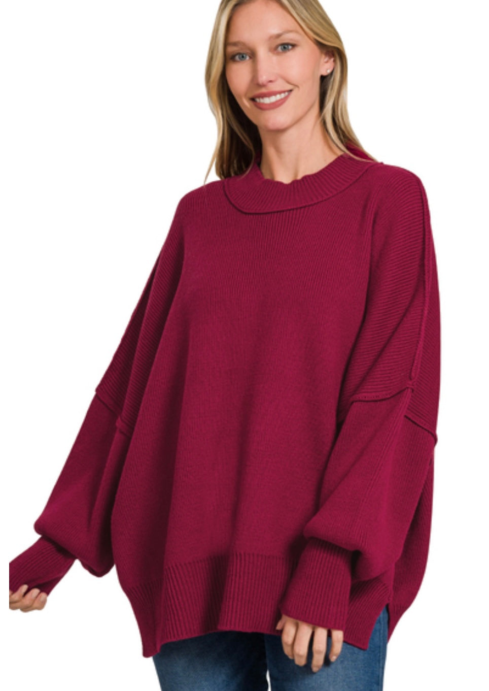 Oversized Side Slit Sweater (2 Colors)