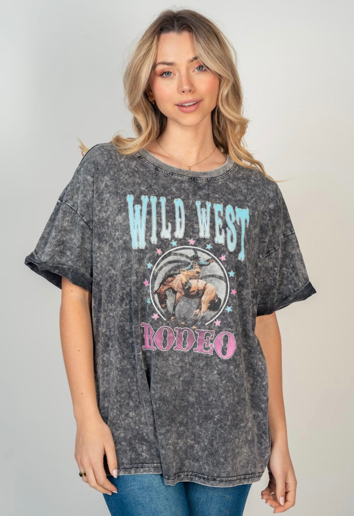 Charcoal Mineral Washed Rodeo Tee