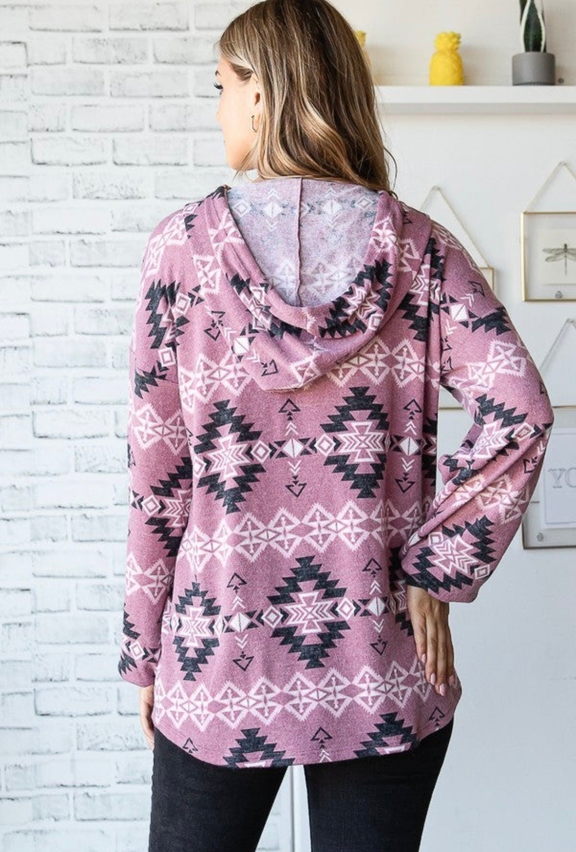 Mauve Aztec Hoodie