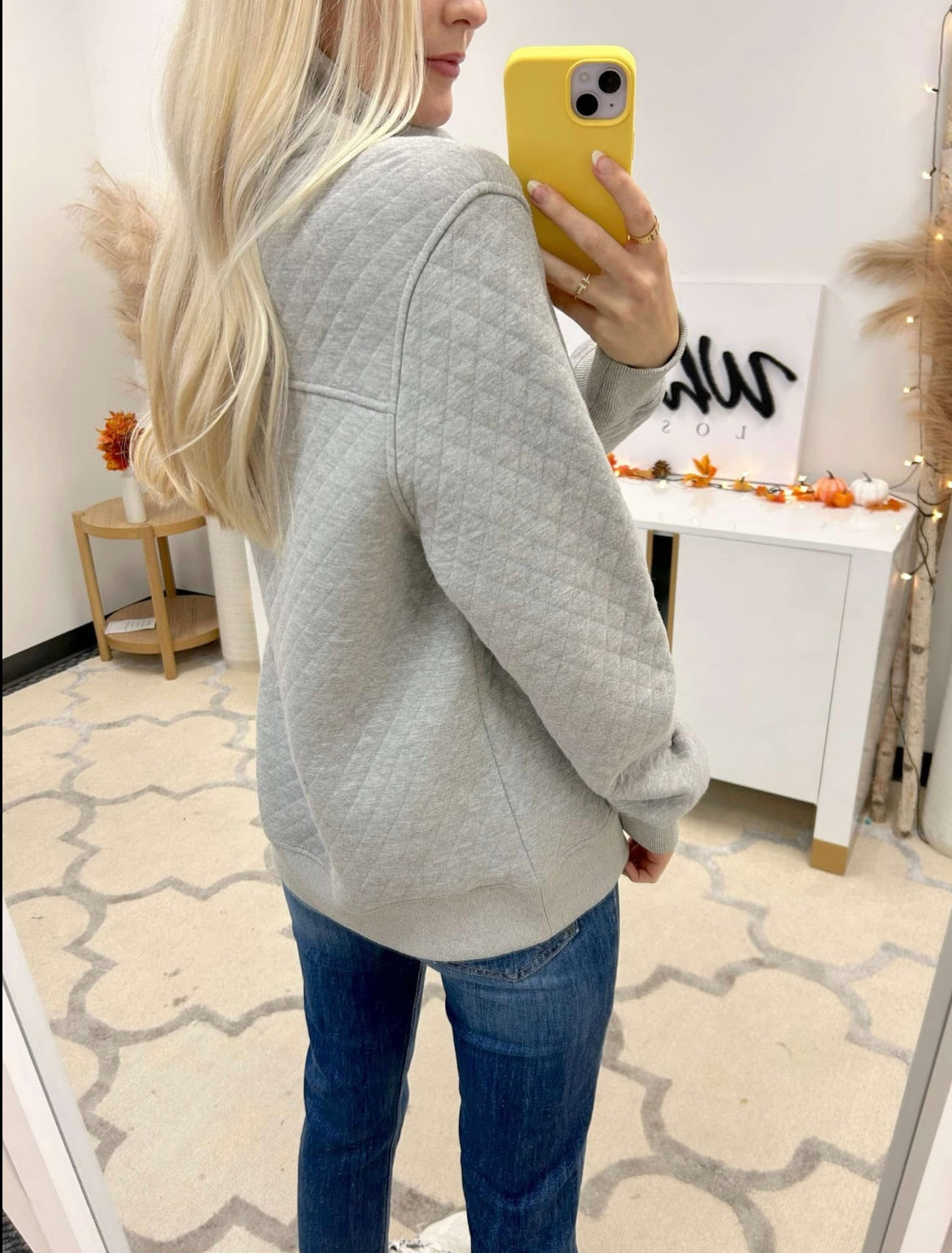 Grey Quilted Pullover