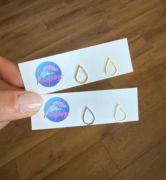 Gold & Silver Tear Drop Studs