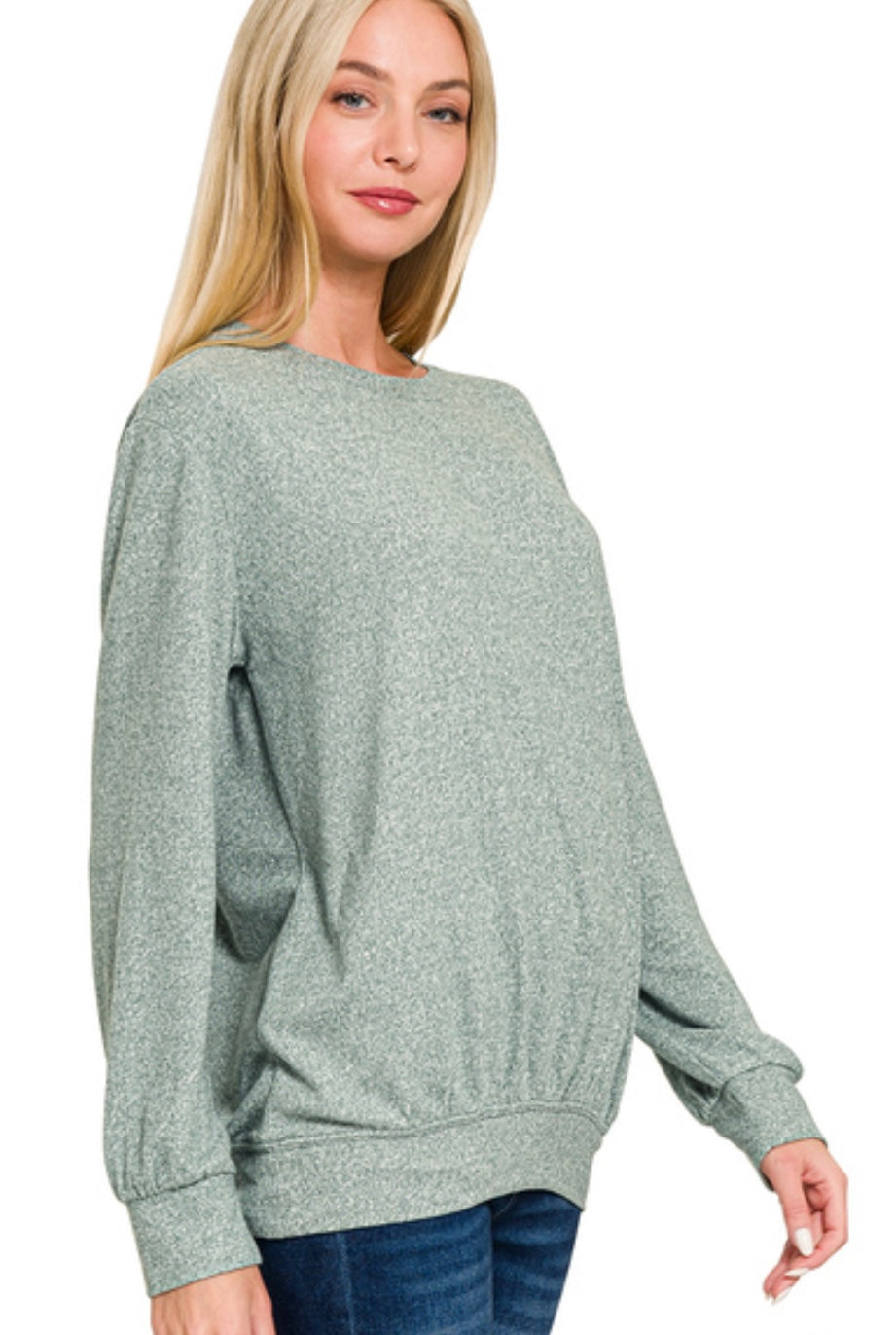 Melange Round Neck Long Sleeve