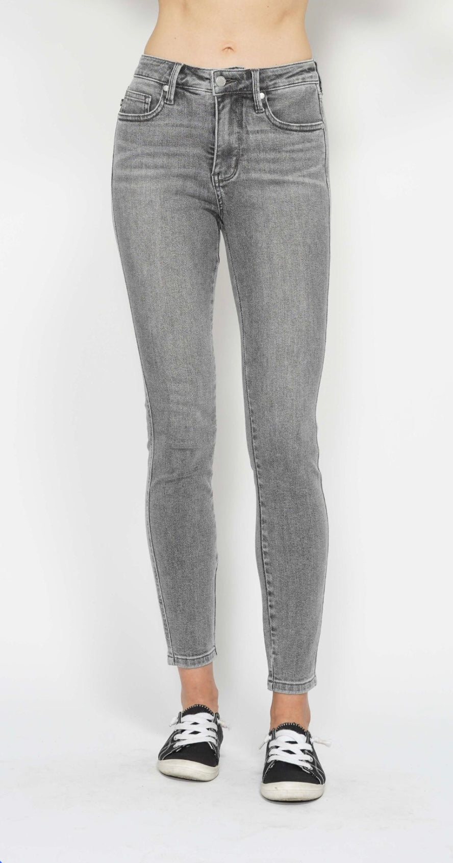 Judy Blue Tummy Control Gray Skinny Jeans