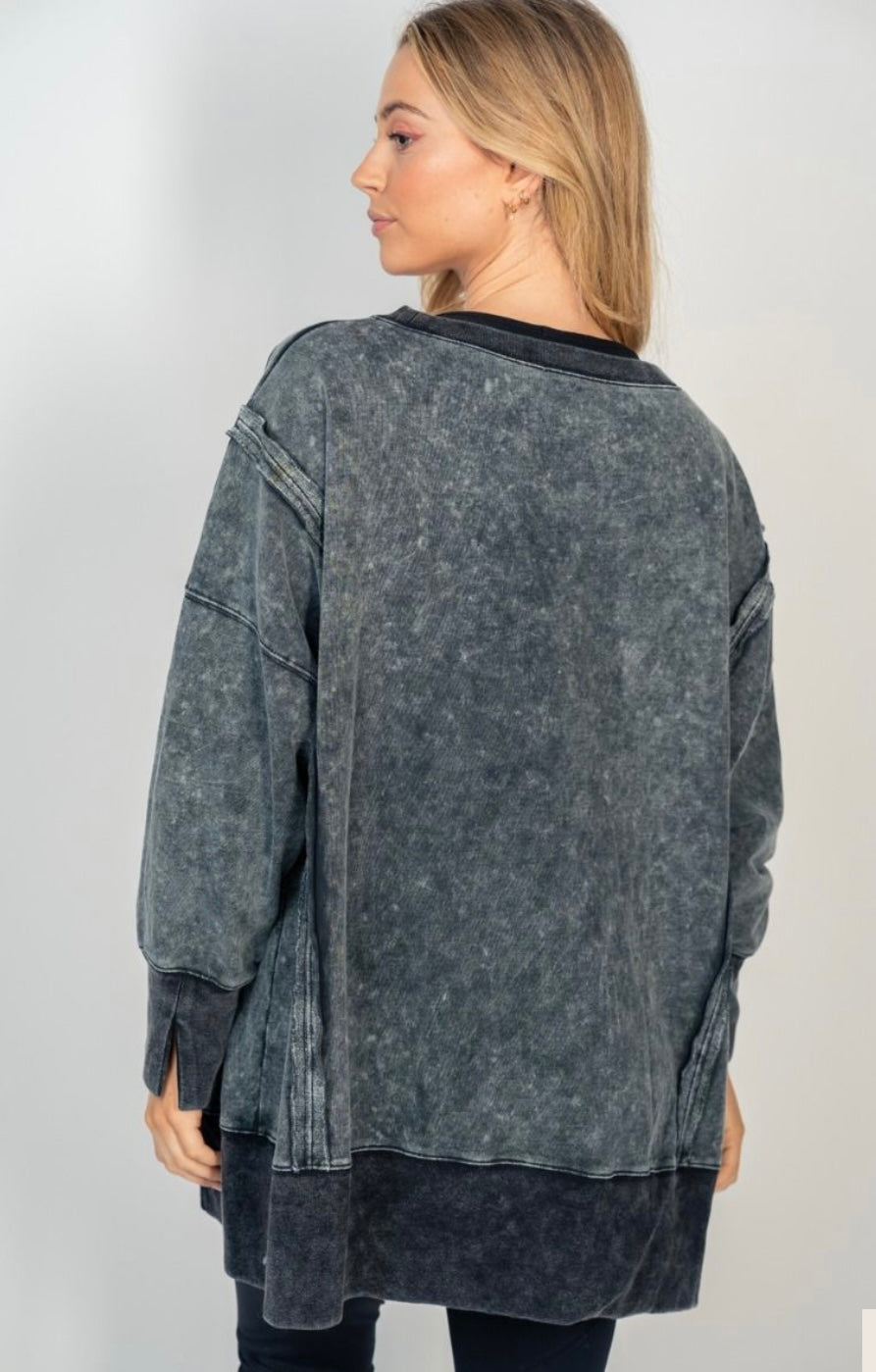 Mineral Washed Sweatshirt (2 Colors)