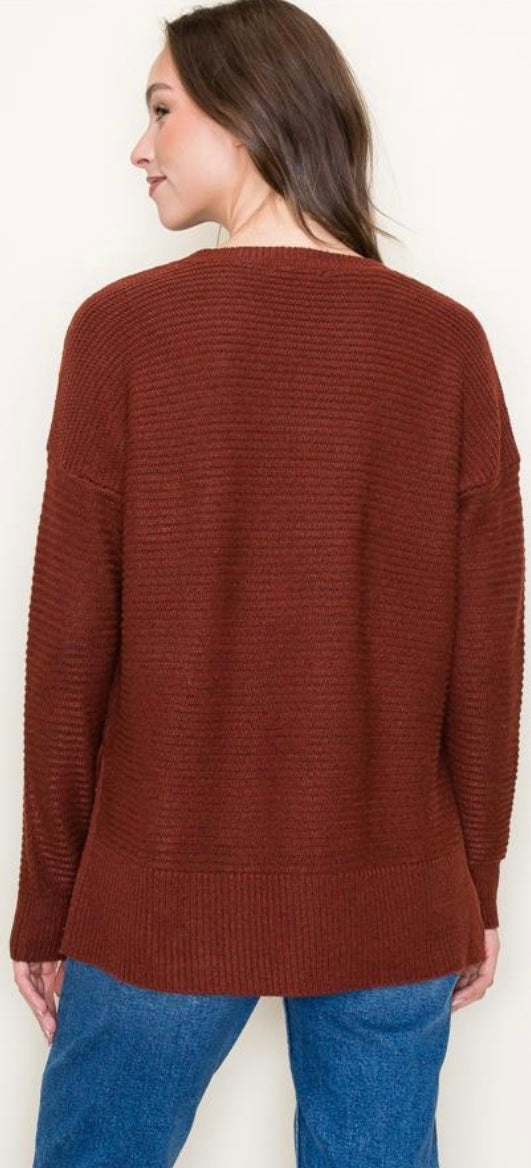 Rust Ribbed Sweater
