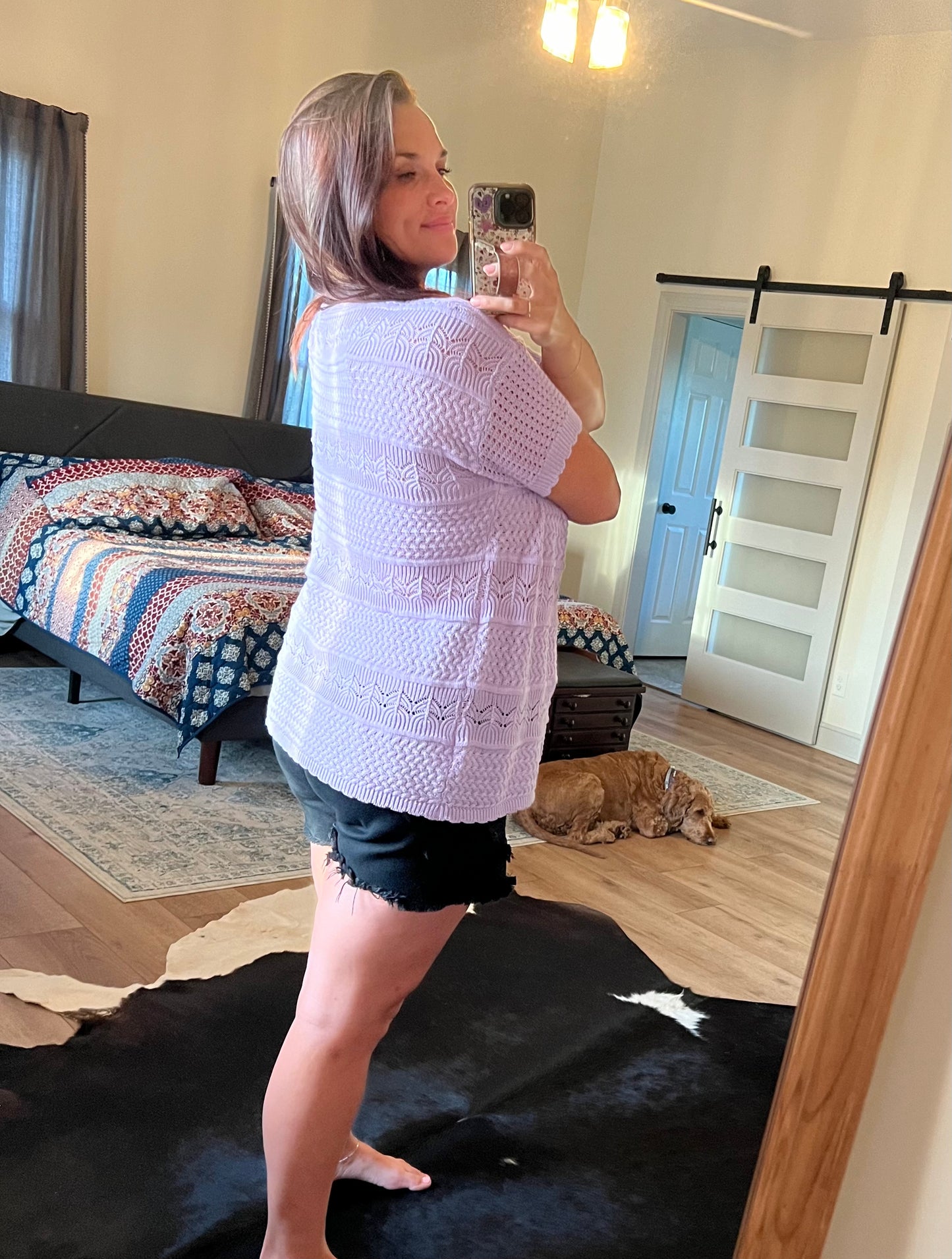 Lilac Knit Short Sleeve