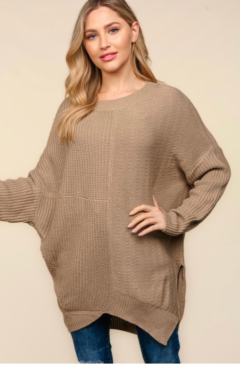 Asymmetrical Knit Sweater (2 Colors)