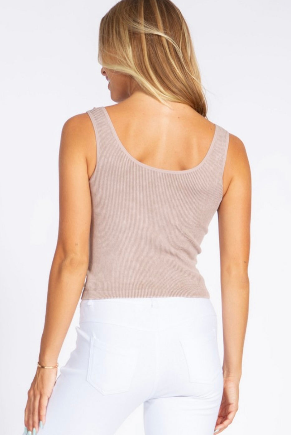 Stonewashed Reversible Ribbed Tank (2 Colors)