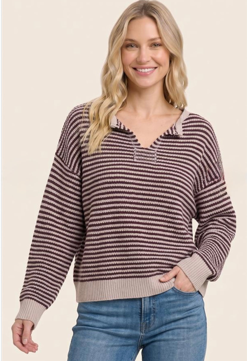 Staccato Plum Waffle Knit Sweater
