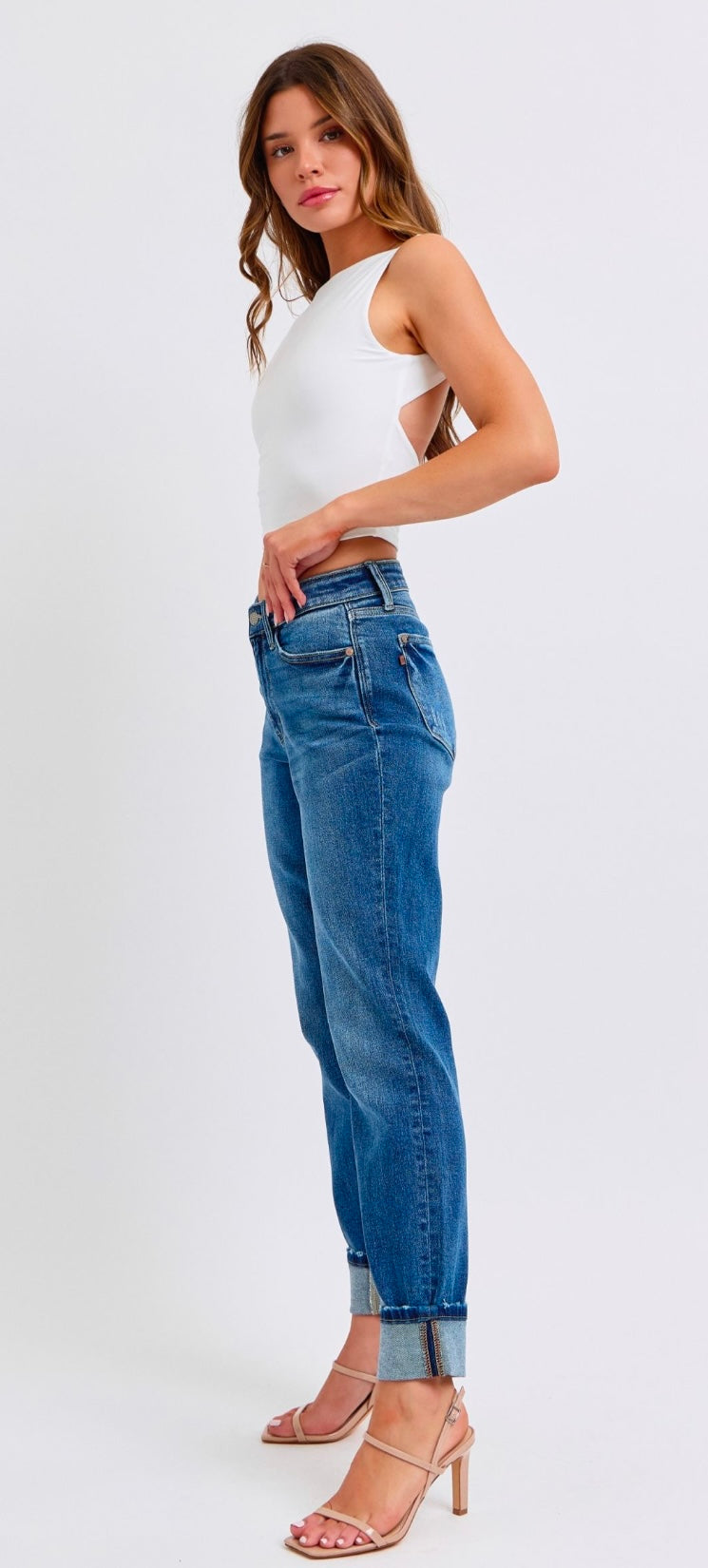 Judy Blue Mid Rise Boyfriend Jeans