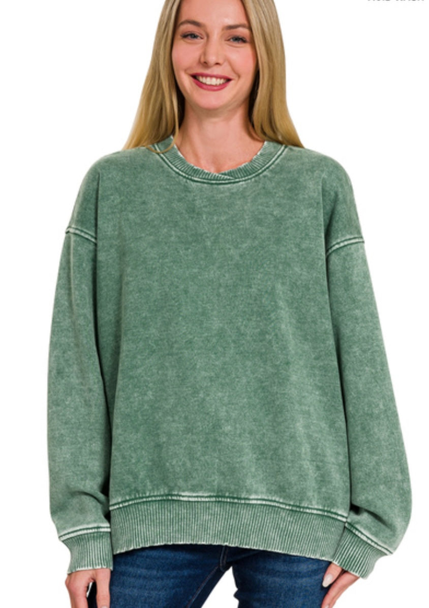 Dark Green Oversized Pullover