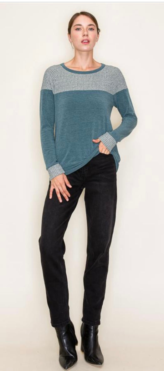 Hunter Green Long Sleeve with Ribbing