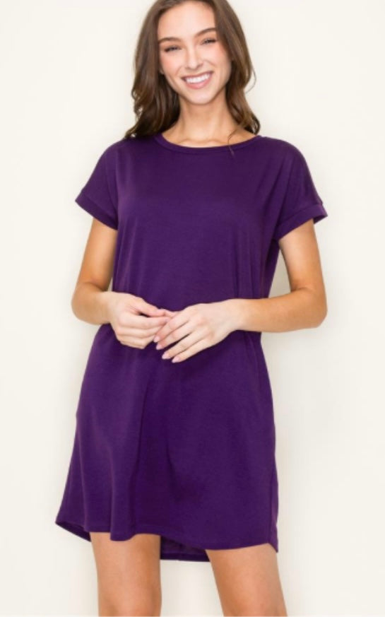 Eggplant Pocket Dress