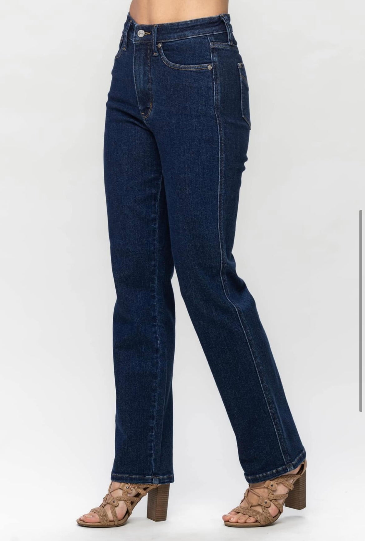 Jeans azules Judy de pierna recta con control de barriga