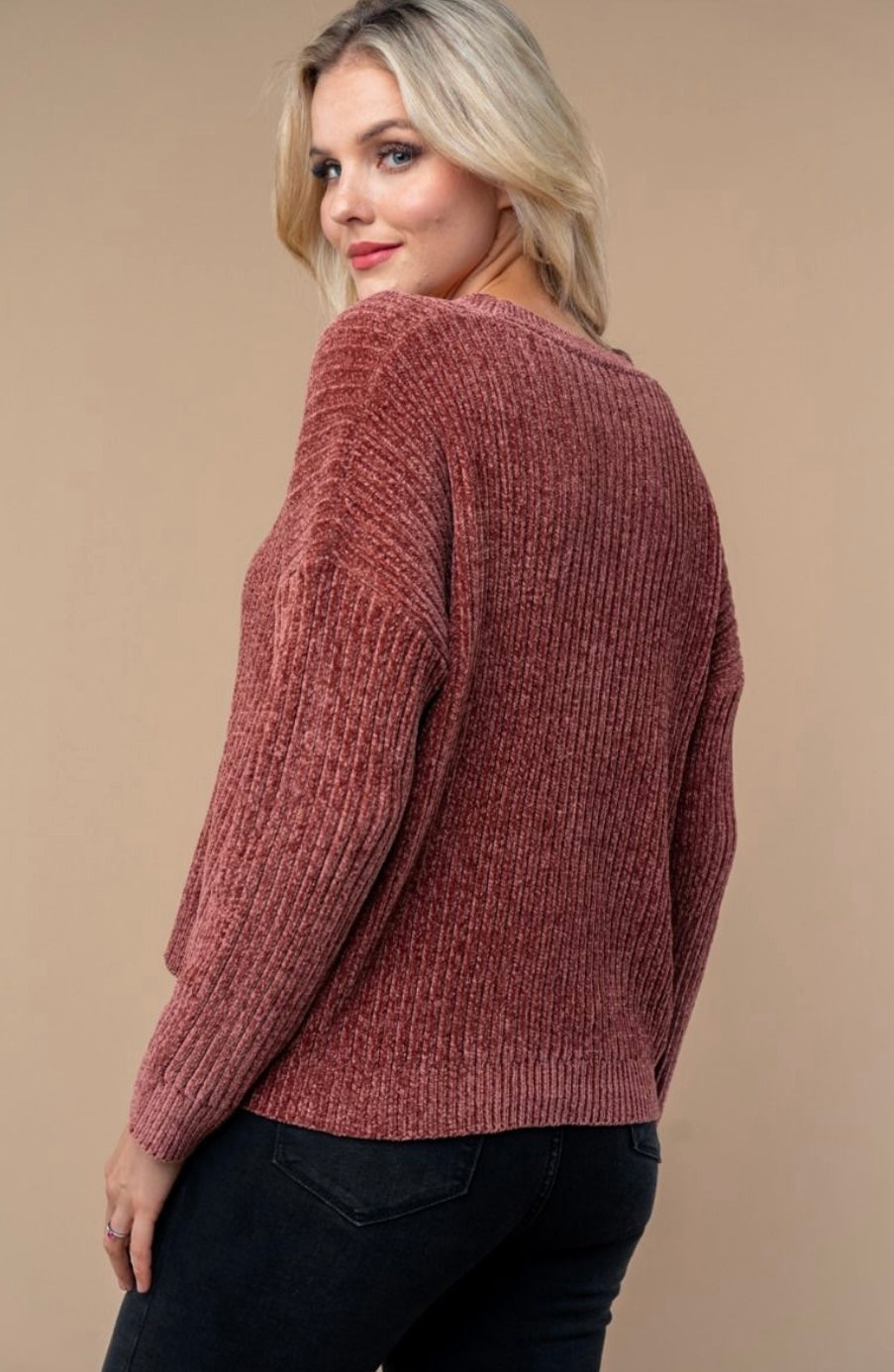 Dark Mauve Soft Knit Cardigan