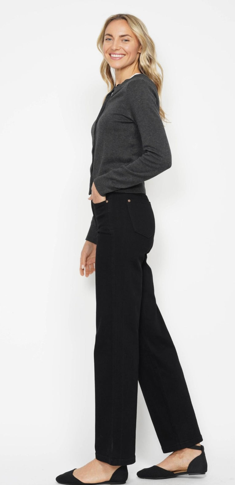 Judy Blue Tummy Control Black Straight Leg Jeans