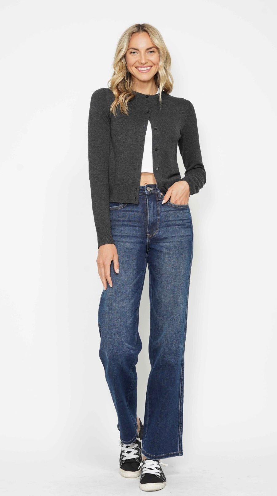 Judy Blue Tummy Control Dark Wash Straight Leg Jeans