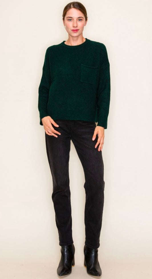 Hunter Green Pocket Sweater