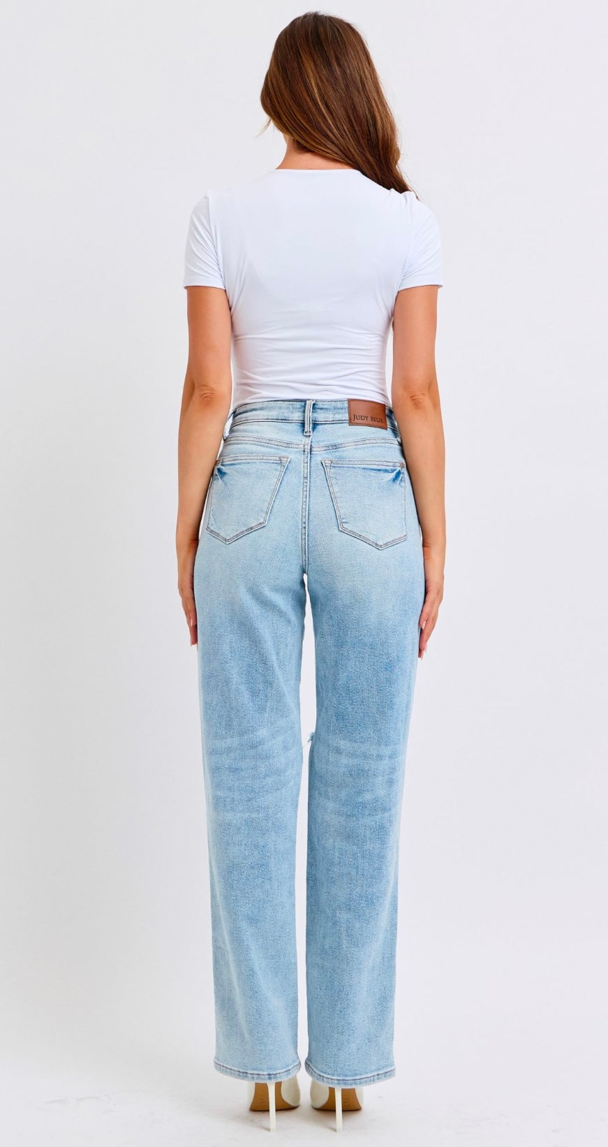 Judy Blue Distressed Rigid Magic Straight Leg Jeans