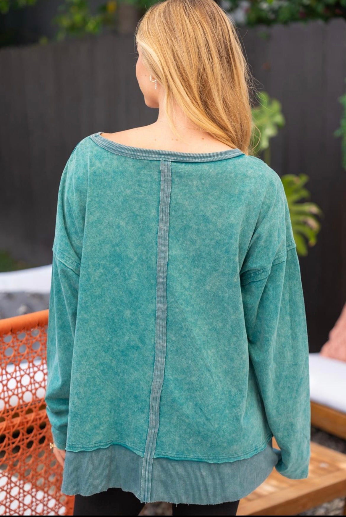 Teal Mineral Washed Longsleeve