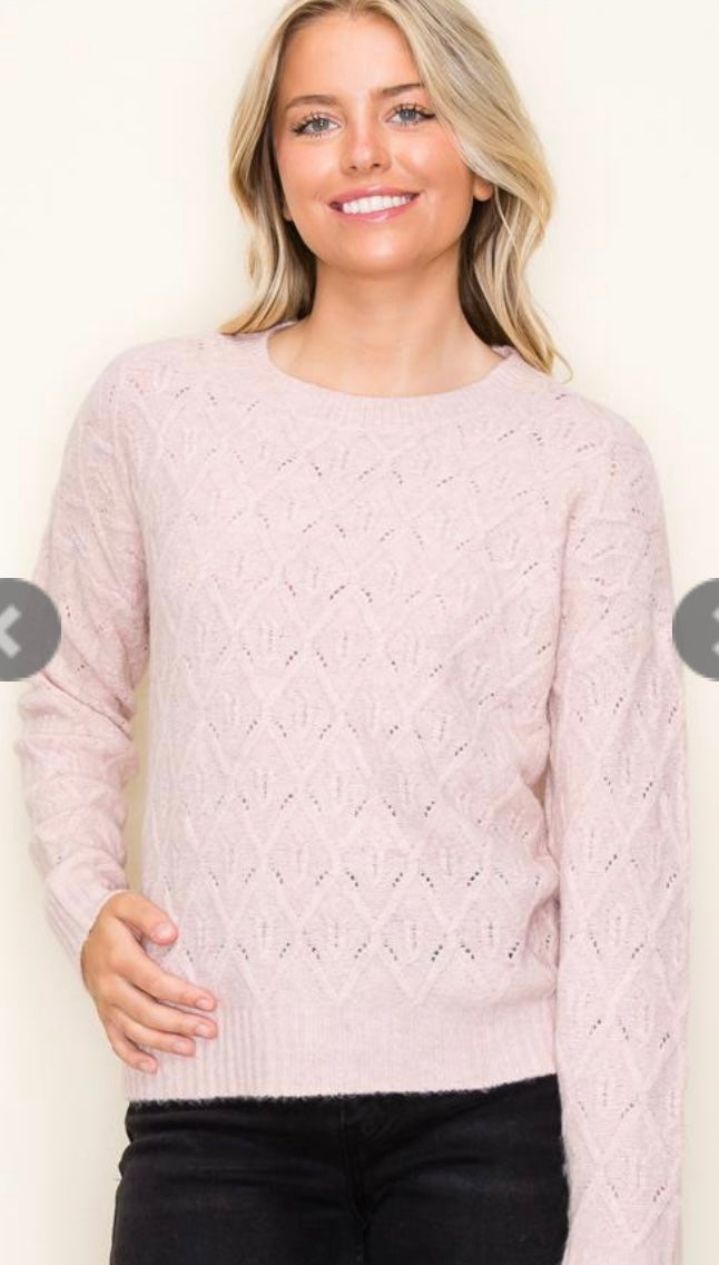 Blush Textured Sweater