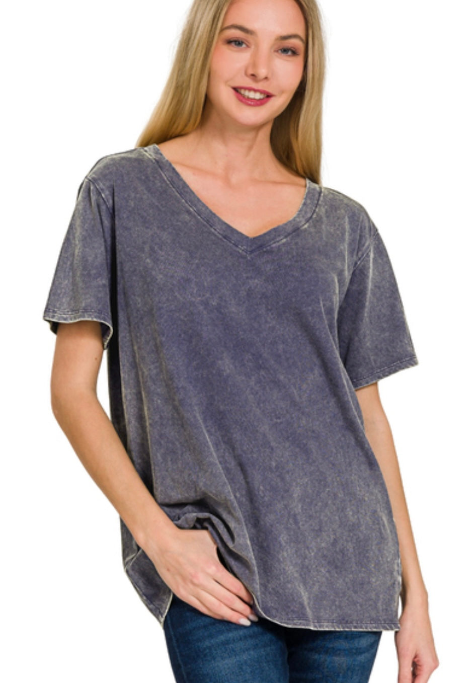 Mineral Wash Vneck (4 Colors)