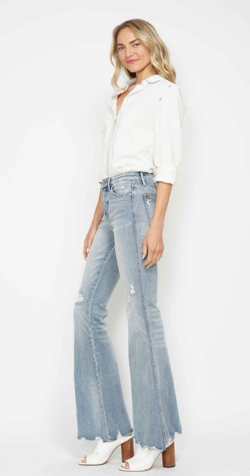 Judy Blue Tummy Control Distressed Flare Jeans