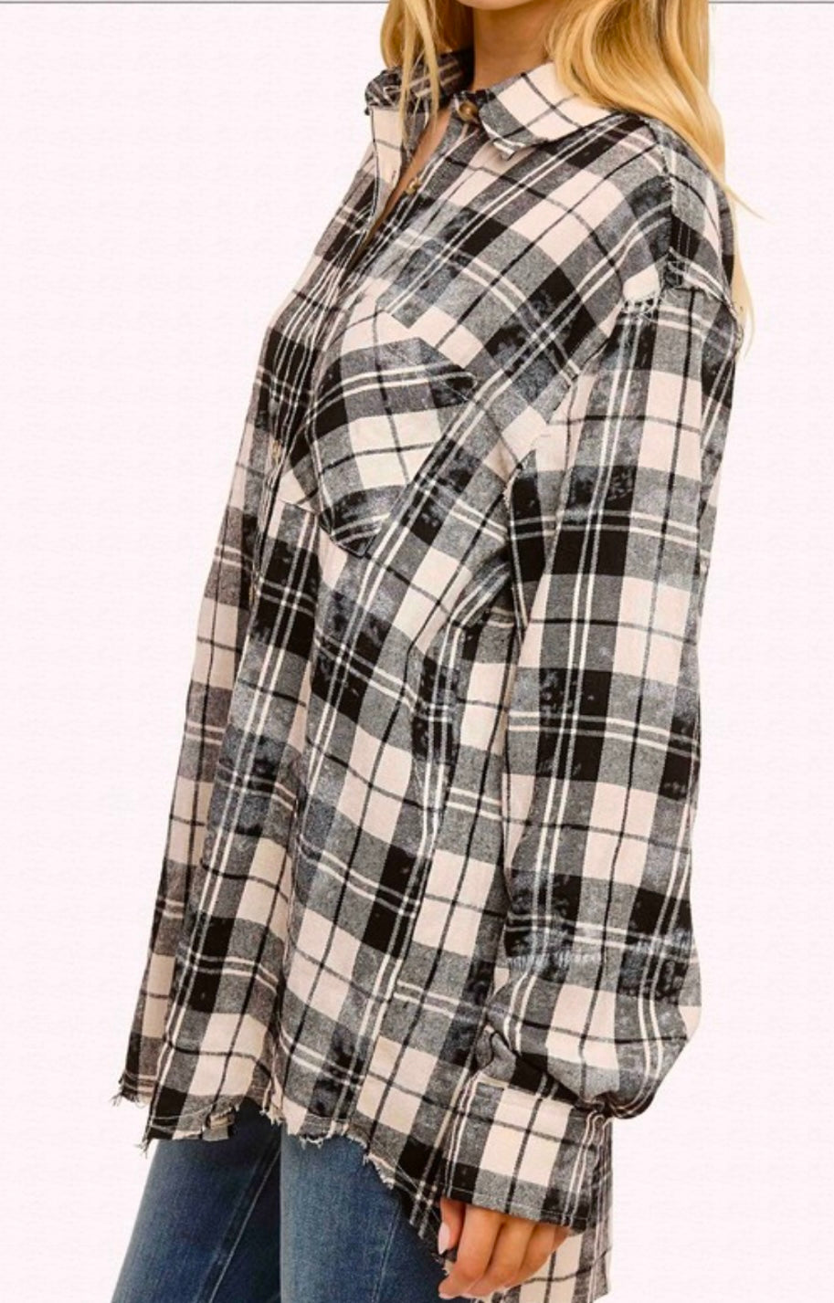 Mineral Washed Plaid Button Up