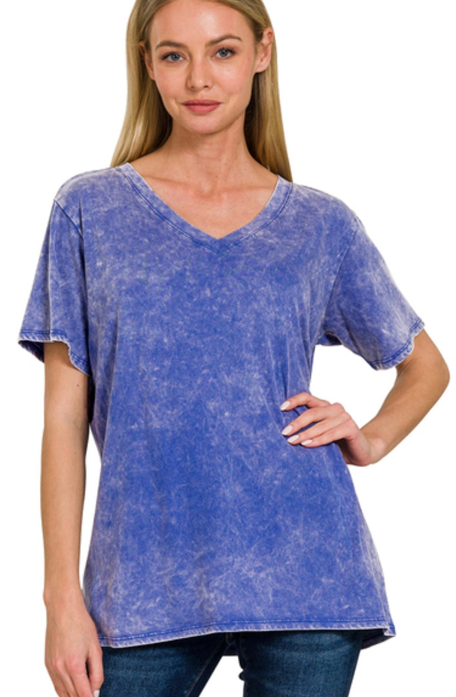 Mineral Wash Vneck (4 Colors)