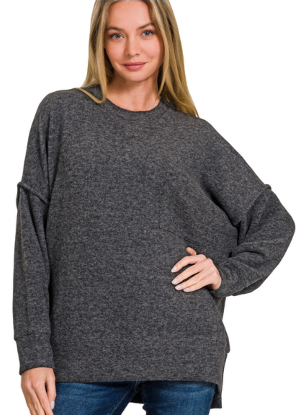 Melange Pocket Sweater (4 Colors)