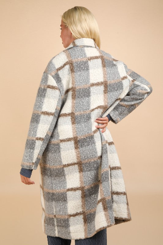 Plaid Button Coat (3 Colors)