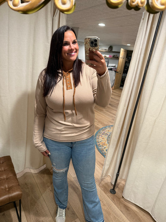 Camel Suede Hoodie
