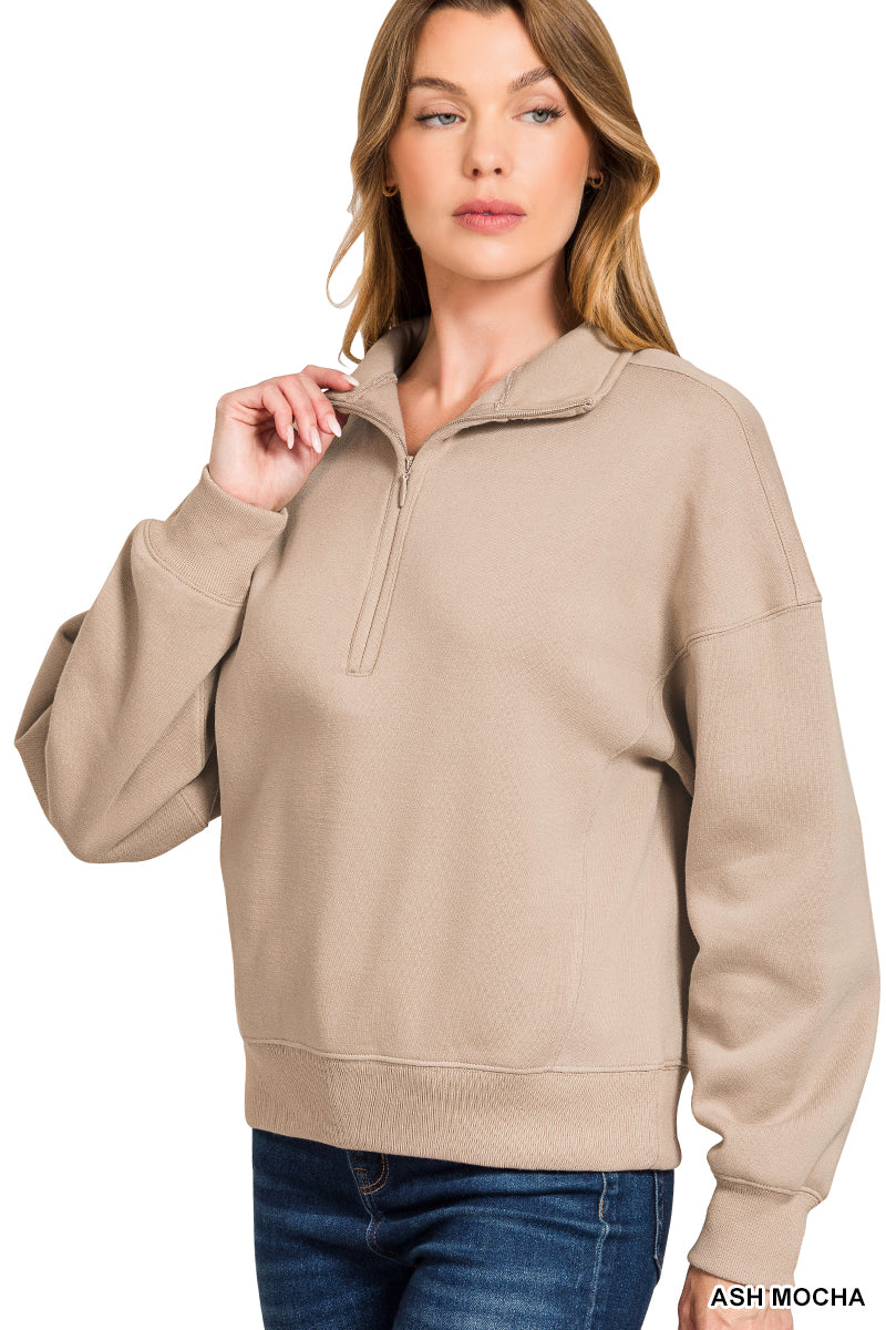Fleece Half Zip Sweatshirt (3 Colors)