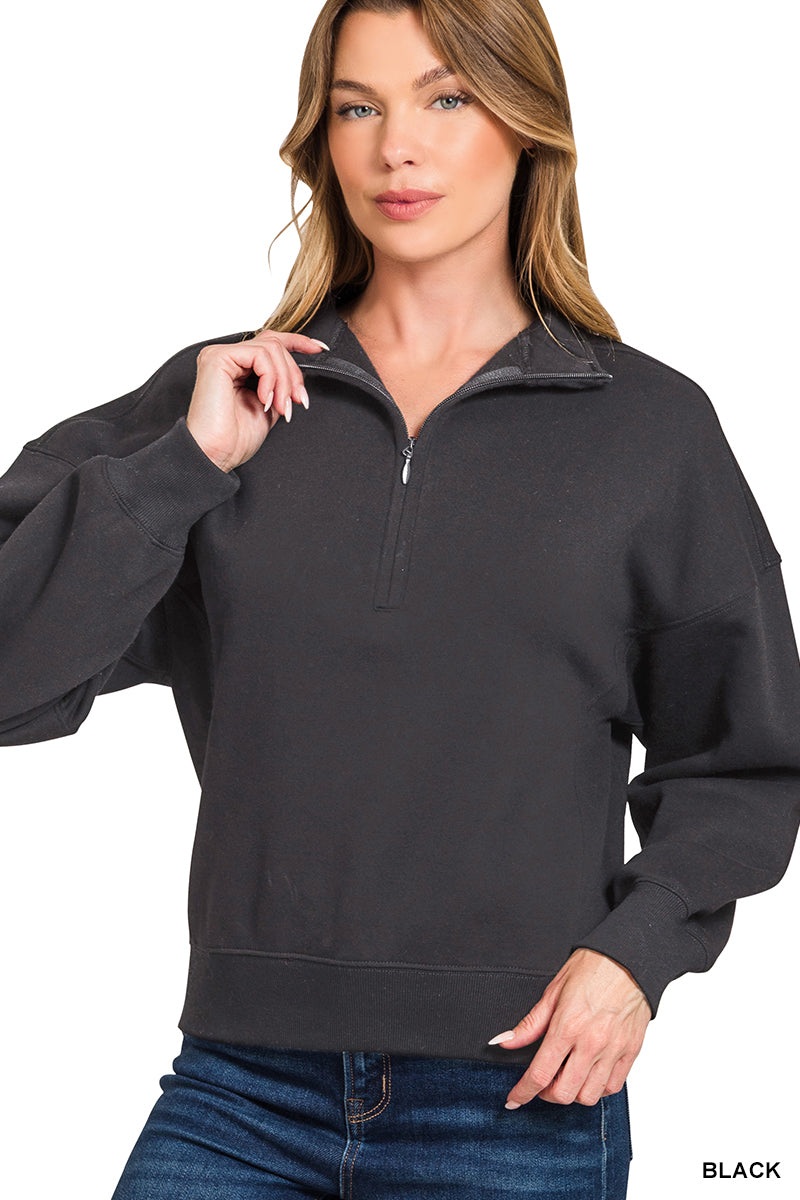 Fleece Half Zip Sweatshirt (3 Colors)