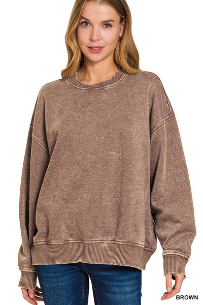 Brown Fleece Crewneck