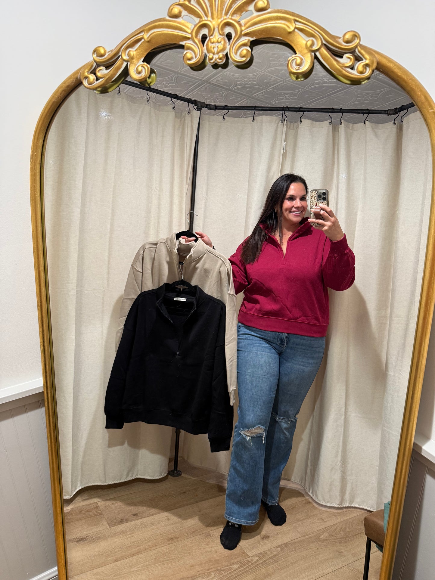 Fleece Half Zip Sweatshirt (3 Colors)